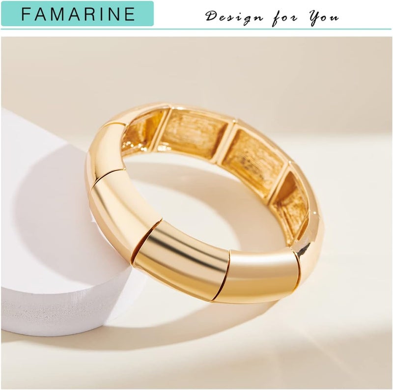 FAMARINE سوار سميك من الذهب والفضة للنساء والرجال - Image 3